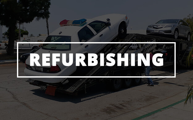 towed police vehicle on truck bed